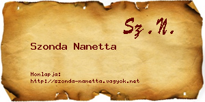 Szonda Nanetta névjegykártya